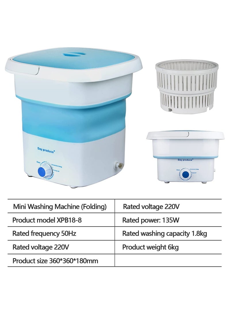 غسالة محمولة - غسالة صغيرة قابلة للطي ومجفف دوار صغير، دلو غسالة قابل للطي للملابس الأطفال، الملابس الداخلية أو العناصر الصغيرة - Image 2