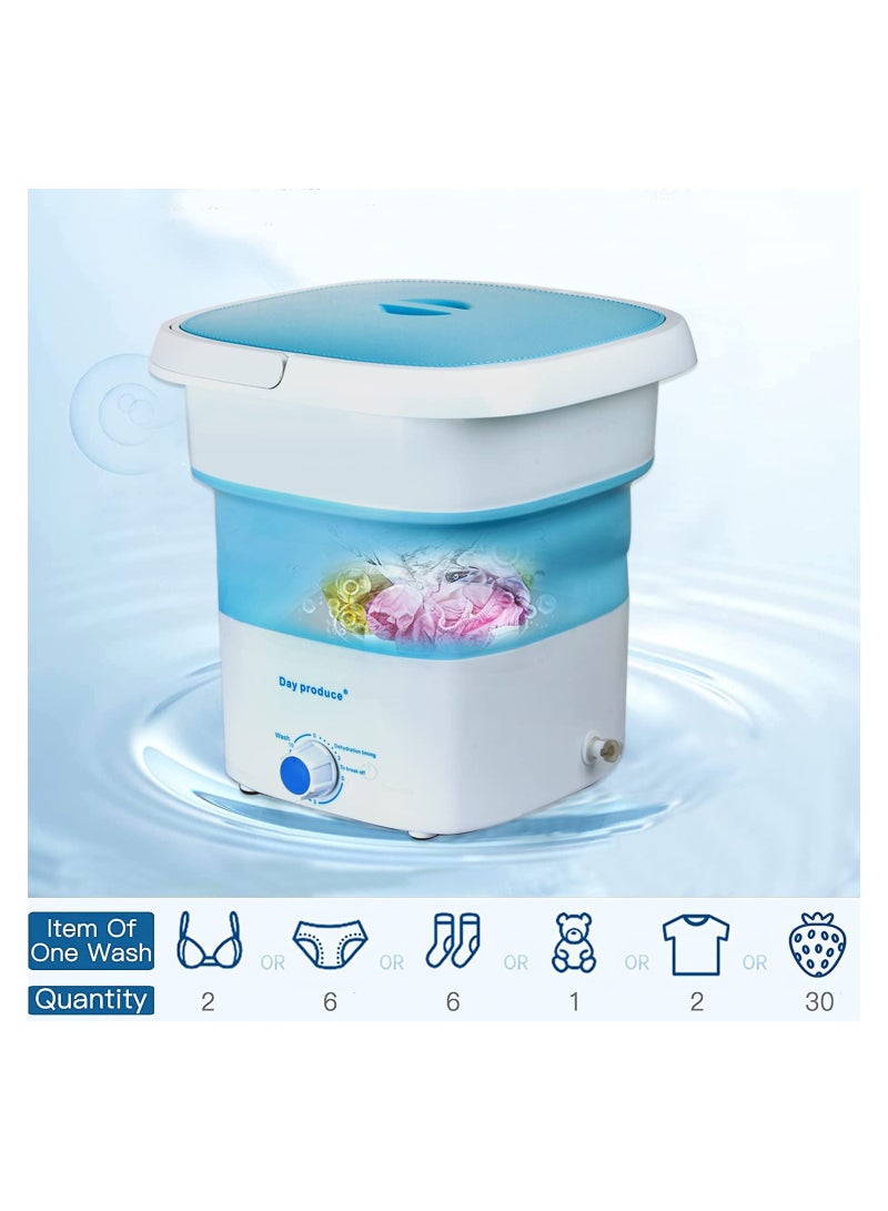 غسالة محمولة - غسالة صغيرة قابلة للطي ومجفف دوار صغير، دلو غسالة قابل للطي للملابس الأطفال، الملابس الداخلية أو العناصر الصغيرة - Image 4