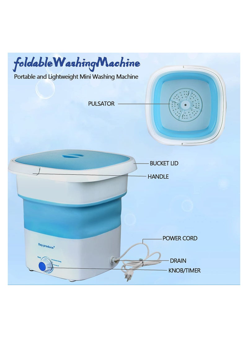 غسالة محمولة - غسالة صغيرة قابلة للطي ومجفف دوار صغير، دلو غسالة قابل للطي للملابس الأطفال، الملابس الداخلية أو العناصر الصغيرة - Image 3