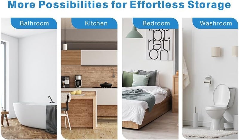 COOFANDY Triangle Adhesive Shower Caddy Corner with Hooks, No Drilling Adhesive Shower Storage Shelf, Wall Mounted Triangle Basket Storage Organizer Rack for Washroom, Toilet, Dorm, Kitchen, 2 pcs - Image 4