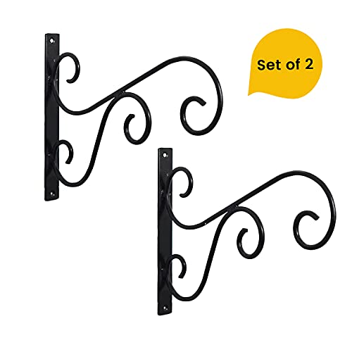 CRAFTCASTLE Metal Plant Hanger Wall Hanging Plant Hook for Bird Feeders Planters Lanterns Wind Chimes Hanging Baskets Ornaments String Lights Indoor Outdoor Balcony etc. (2, Design B Big) - Image 2
