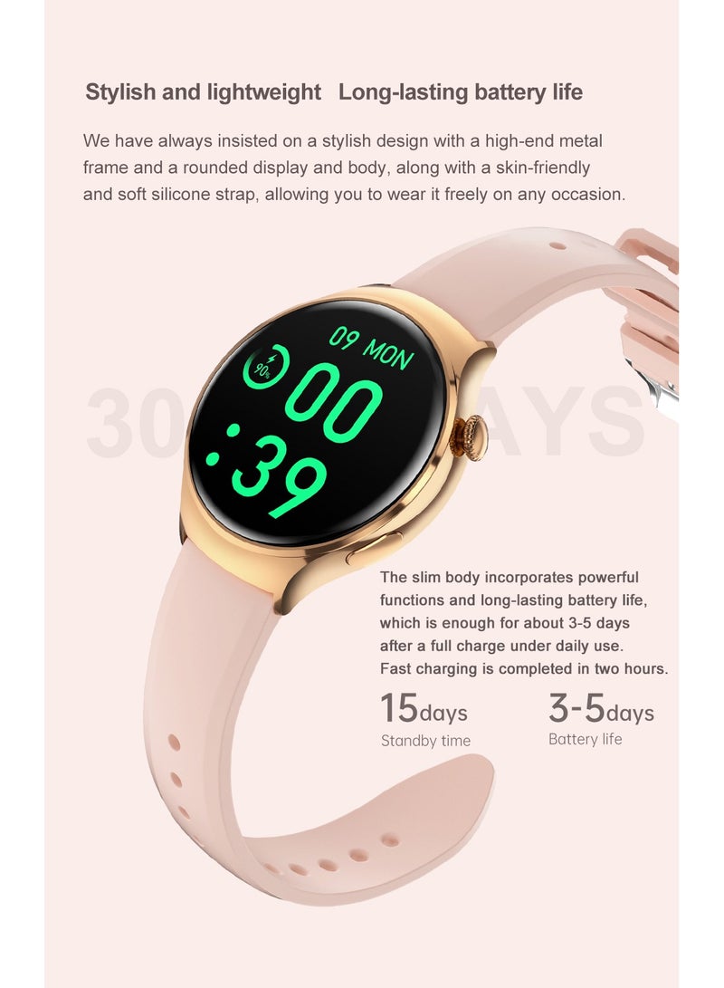 GULFLINK High Quality M11 Smart Watch 1.27 Inch HD Screen 100+ Sports Modes All Day Heart Rate Monitoring Smartwatch For Women- Silver - Image 5