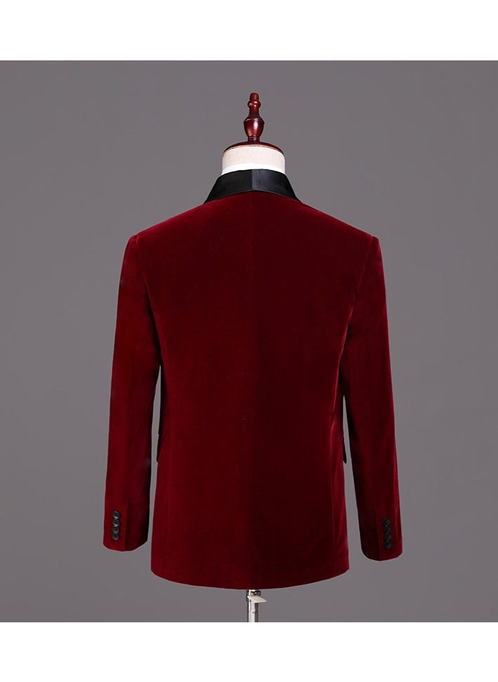 Shougu New Men's Performance Suit Set Velvet Suit  - Image 5