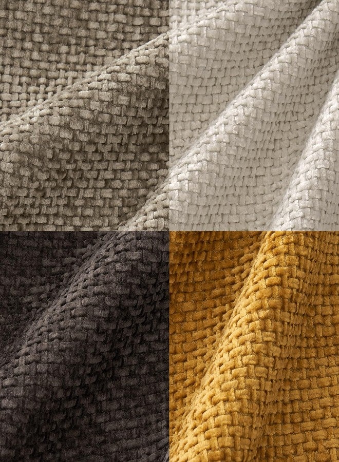 ميولي مجموعة من 4 أغطية وسائد زينة للأريكة من ميولي، مقاس 18×18 بوصة، لون ذهبي/بني محايد، أغطية وسائد ناعمة من الشانيل، أغطية وسائد ريفية لتزيين المنزل، مناسبة لغرفة النوم وغرفة المعيشة. - Image 2