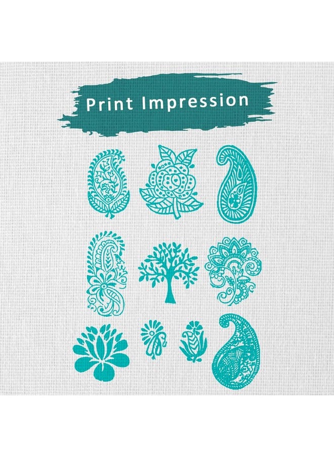 Hashcart Hashcart Wooden Stamp Block, Printing Stamp Design Set | Block for Printing Saree Border | Dresses, Craft Card Making, Scrapbook, Clay Pottery | Set of 10  - Image 3