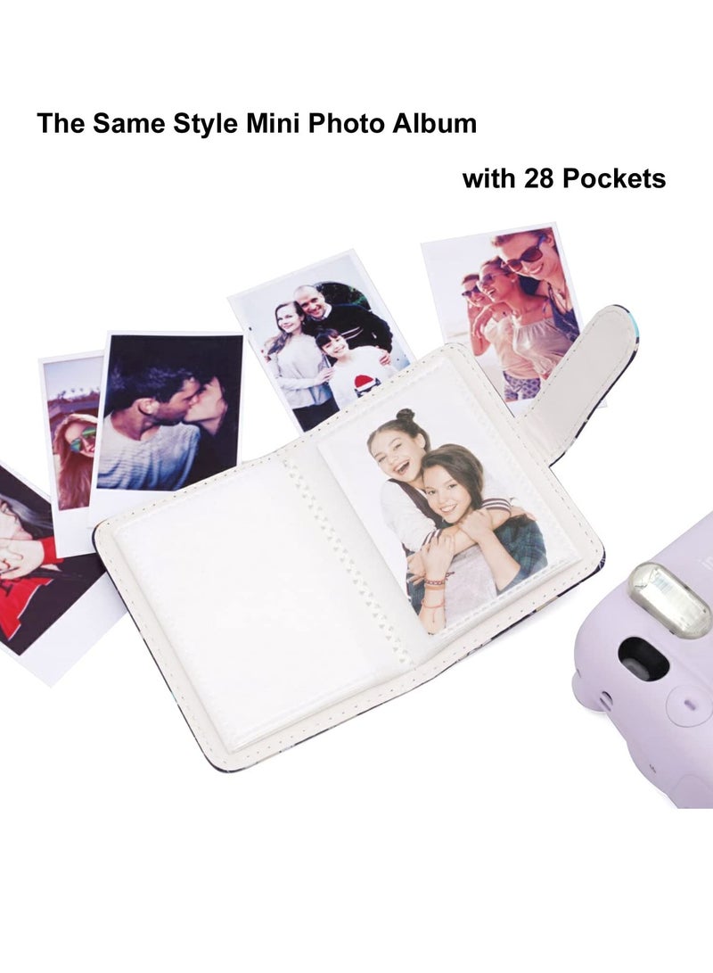 SOLARAE Instant Camera Case Compatible with Fujifilm Instax Mini 11/9 / 8/8+, PU Leather Instant Film Camera Case with Adjustable Shoulder Strap Mini Photo Album (Astronaut) - Image 4