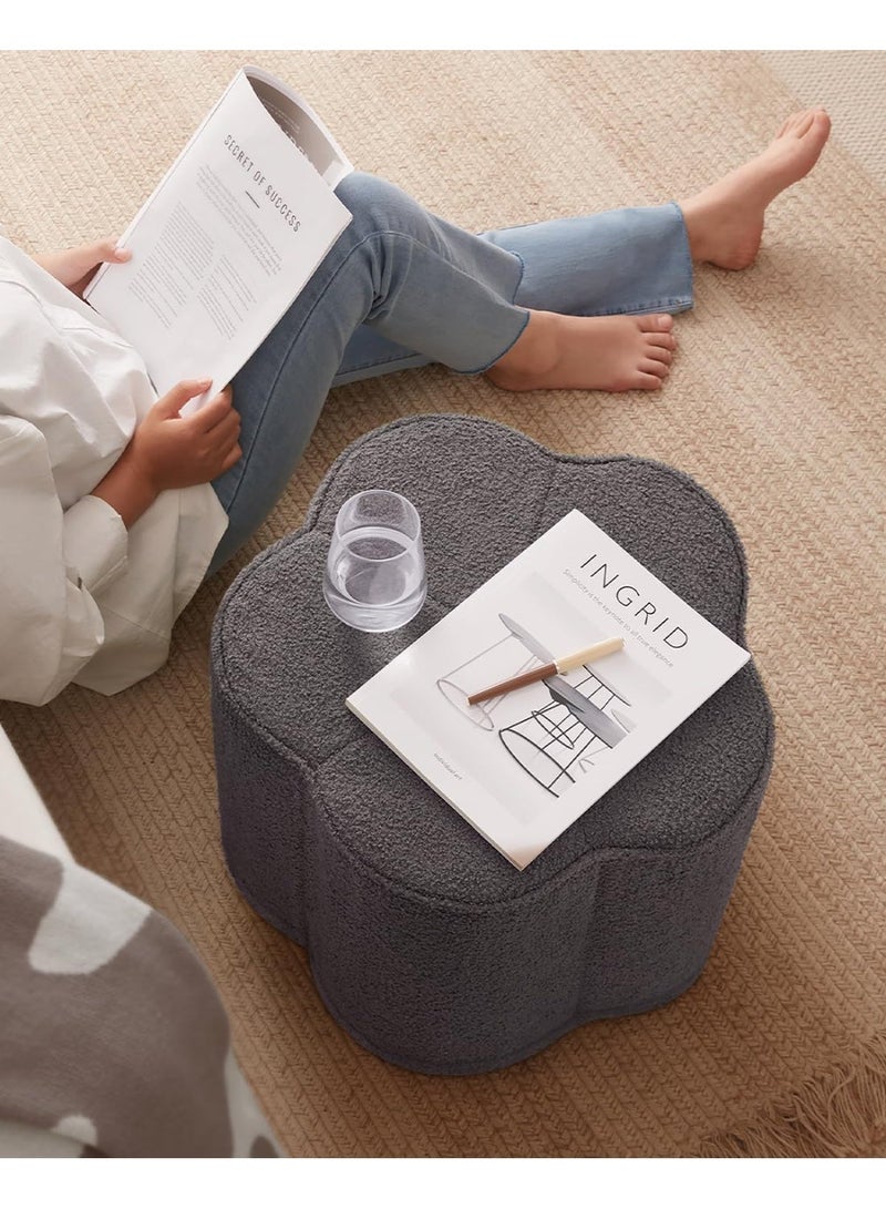 YOUWE7 Pouf Ottoman, Comfy Floral Ottoman for Living Room, Bedroom, Kids Room, Charm Floor Pouf for Home Decor, Full Foam Filling Foot Rest for Couch - Image 3