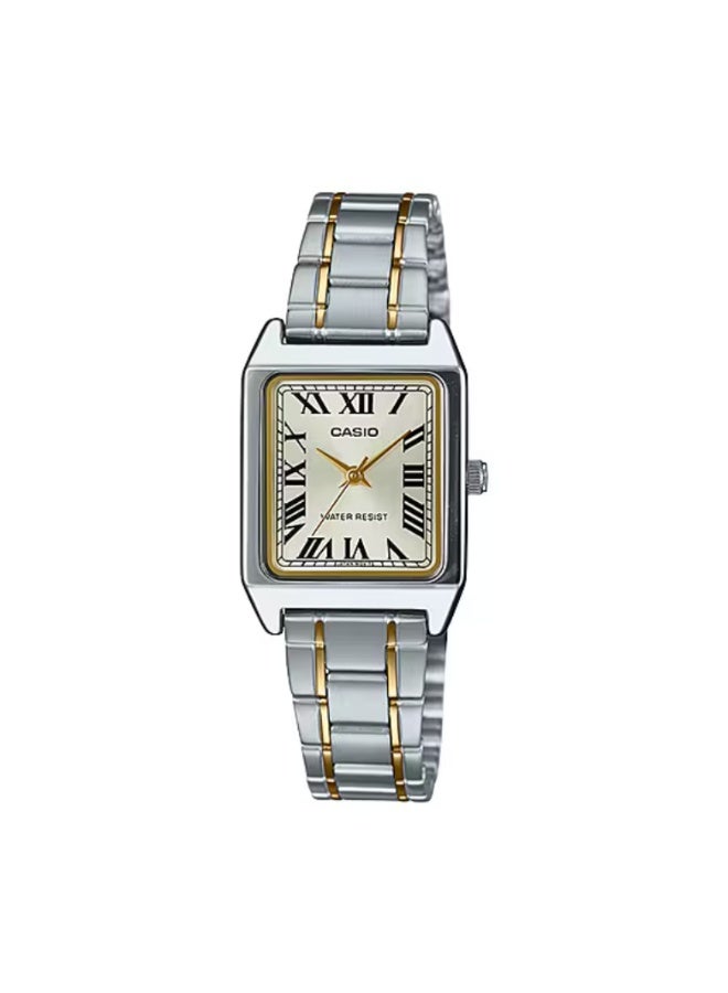 Casio LTP-V007SG-9BUDF Women’s Two-Tone Stainless Steel Square Analog Watch – Champagne Dial - Image 1