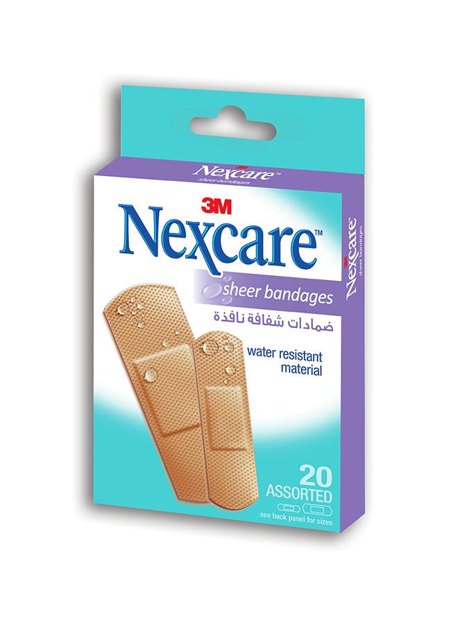 Nexcare 3M Sheer Bandages Assorted Sizes - 20 Pcs  - Image 3
