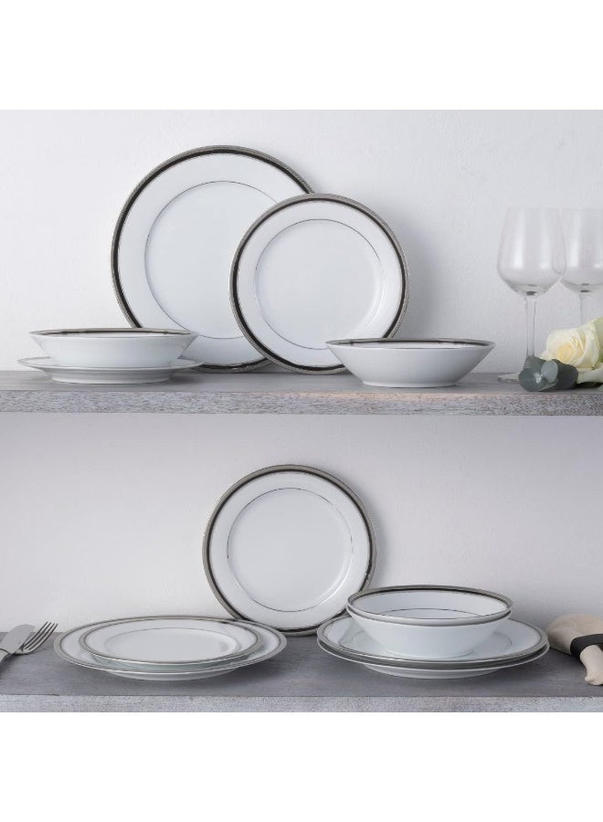 Noritake طقم أدوات المائدة نوريتاكي أوستن بلاتينيوم 12 قطعة لخدمة 4 أشخاص - Image 4