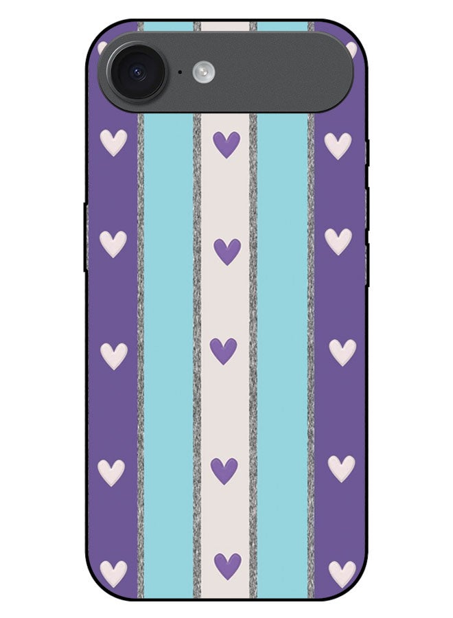 EYE CATCH Printed Protective Case Cover For Apple iPhone 17 AIR  -  What & Purple Hearts