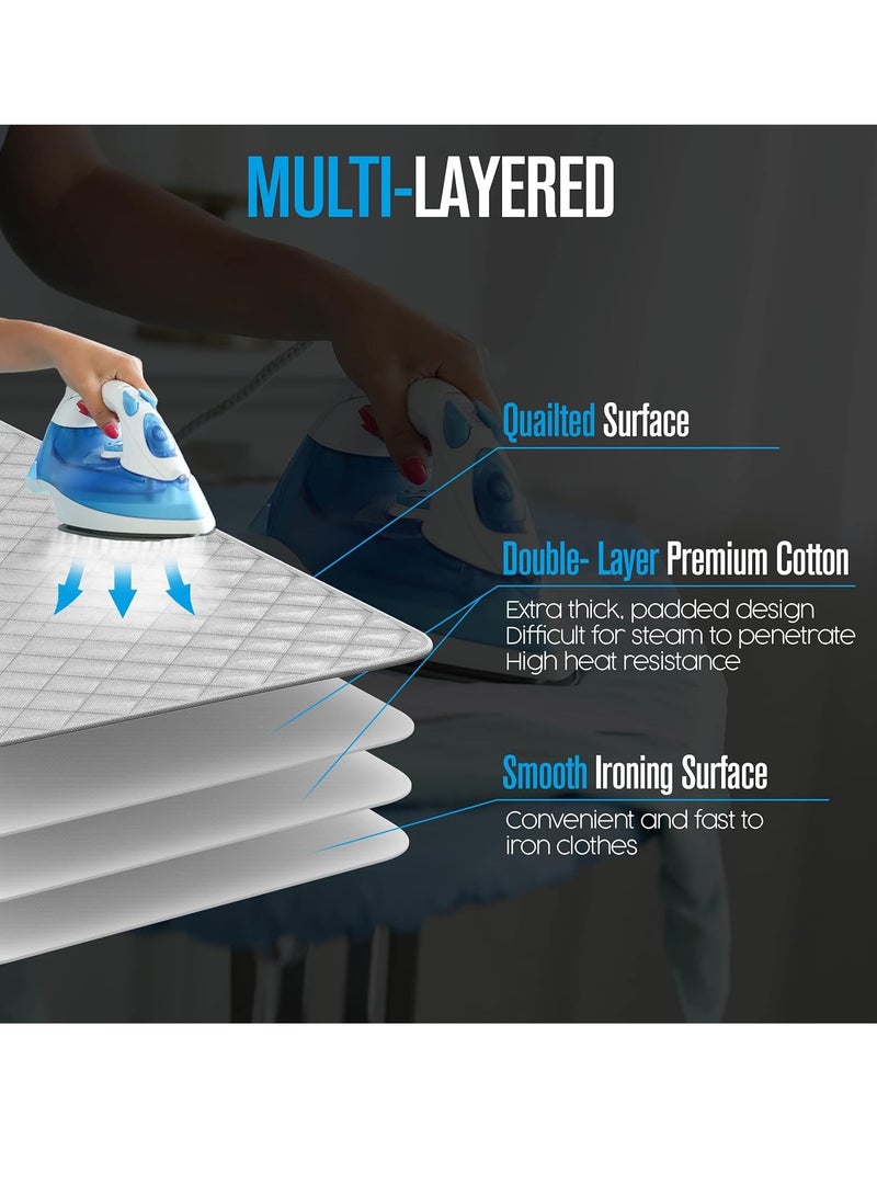 Houseables Houseables ironing blanket magnetic mat laundry pad 31.6"x17.6" gray quilted washer dryer heat resistant pad iron board alternative cover - Image 3