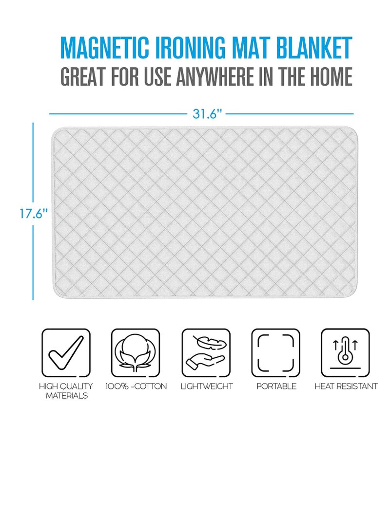 Houseables Houseables ironing blanket magnetic mat laundry pad 31.6"x17.6" gray quilted washer dryer heat resistant pad iron board alternative cover - Image 4
