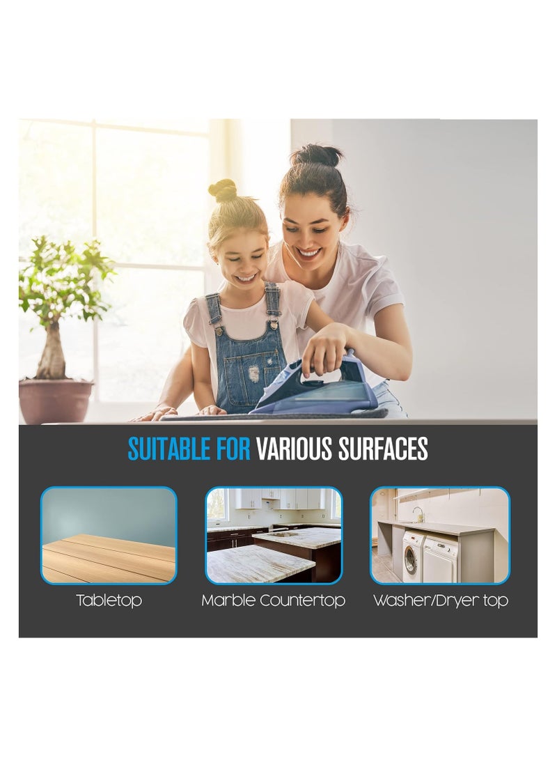 Houseables Houseables ironing blanket magnetic mat laundry pad 31.6"x17.6" gray quilted washer dryer heat resistant pad iron board alternative cover - Image 5