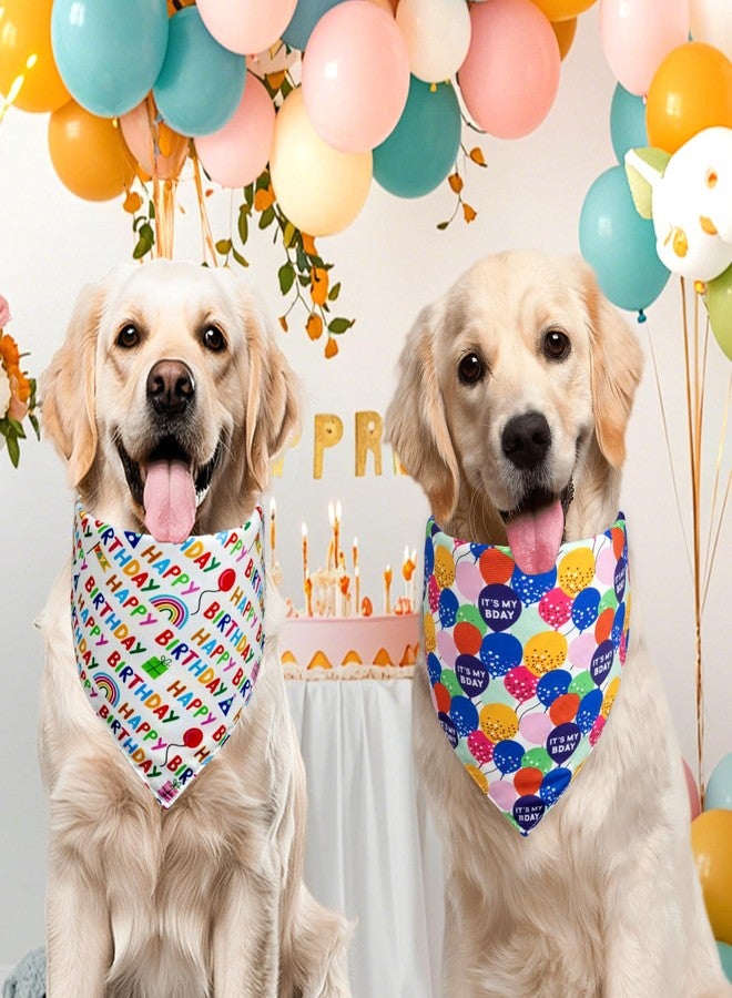 Agroon Dog Birthday Bandana Girl Boy XLarge 1PCS, 2 Patterns Durable Triangle Reversible Scarf Bibs Handkerchief for Puppy Pet - Image 4