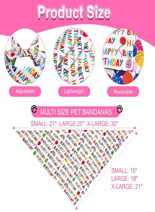 Agroon Dog Birthday Bandana Girl Boy XLarge 1PCS, 2 Patterns Durable Triangle Reversible Scarf Bibs Handkerchief for Puppy Pet - Image 3