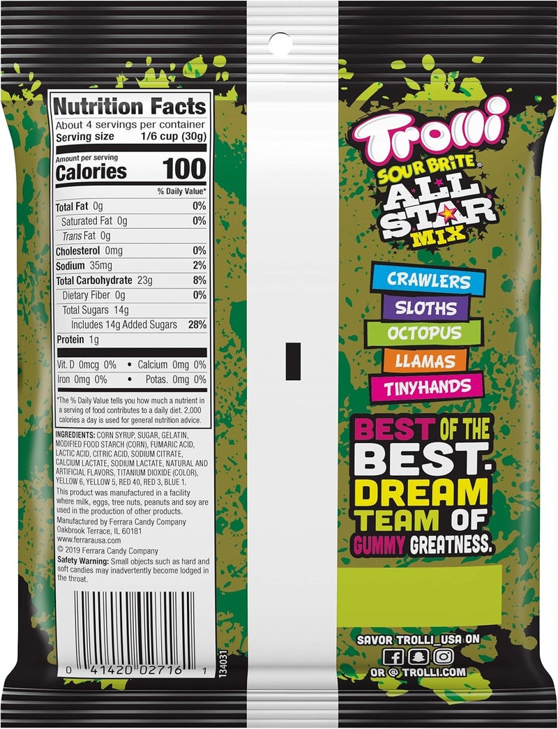 TROLLI حلوى ترولي سور برايت كراولر ألت ستار ميكس، 4.25 أونصة - Image 2