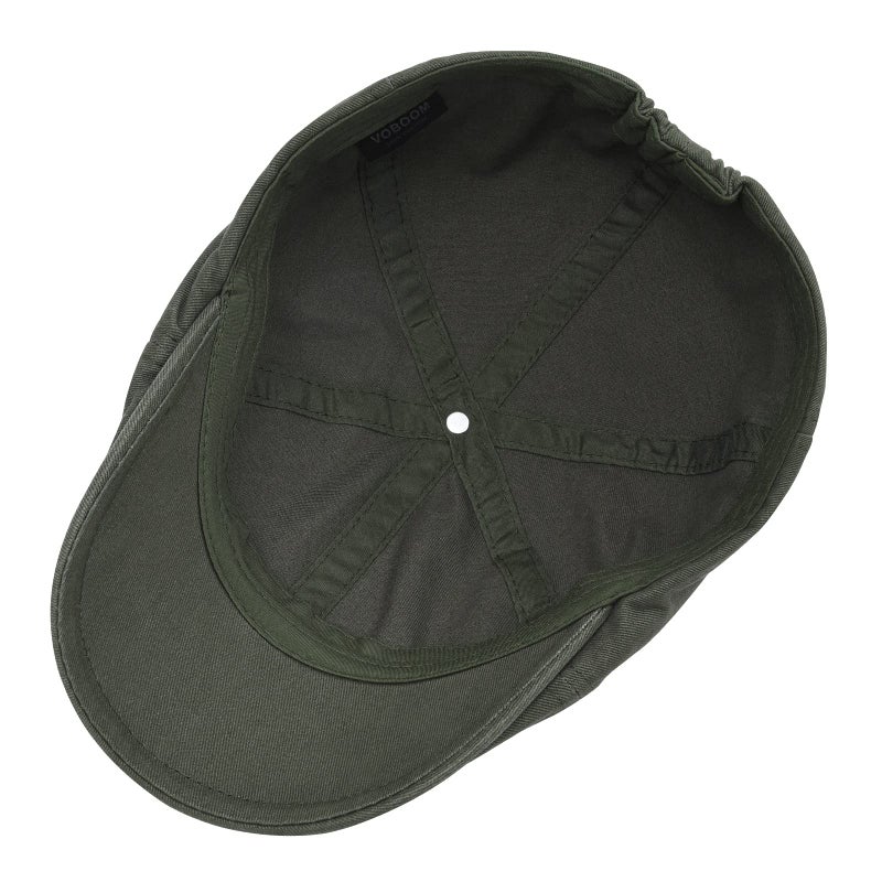 VOBOOM Cotton Washing Flat Cap Cabbie Hat Gatsby Ivy Irish Hunting Newsboy (Army Green) - Image 5