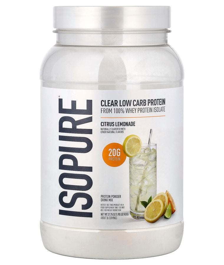 Isopure Clear Low Carb Protein Powder Citrus Lemonade 1.98 lb (900 g)