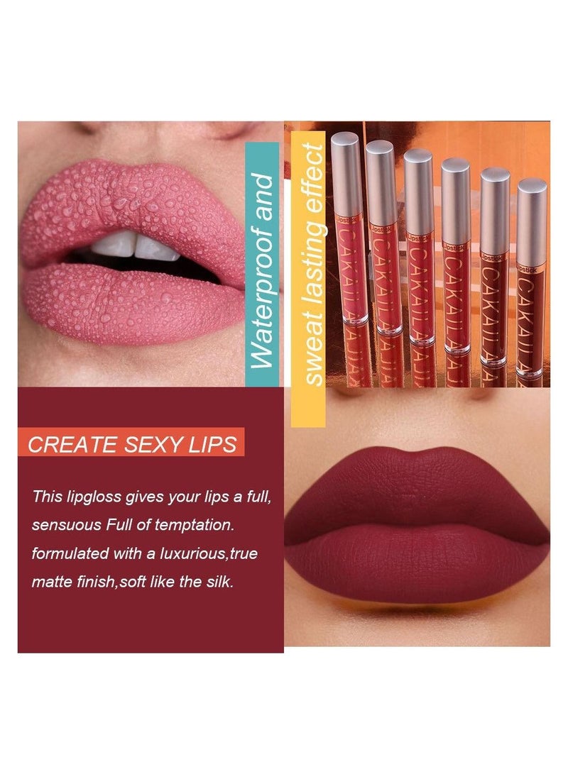 CAKAILA 6PCS Matte Waterproof Non-Stick Cup Long Lasting Silky Lip SET A  - Image 1