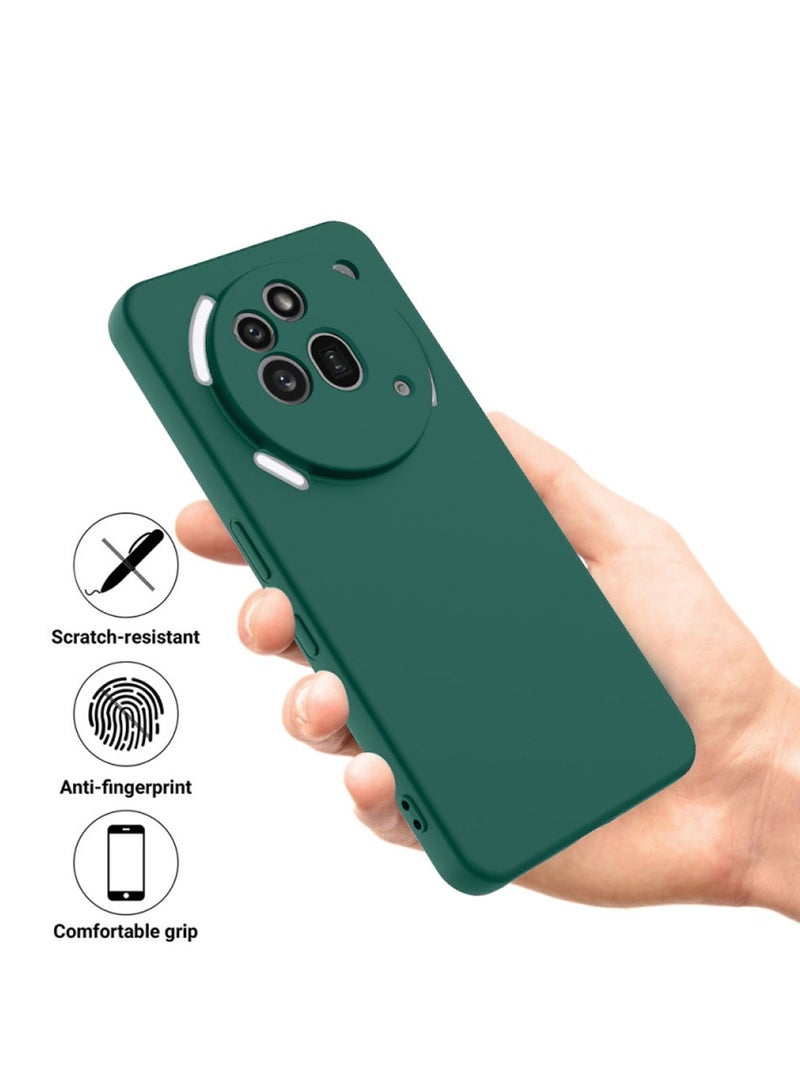 Wtech Nothing Phone (3a) Pro 5G 2025 Premium Soft Liquid Silicone Case Cover (MCRPSN) - Dark Green - Image 2