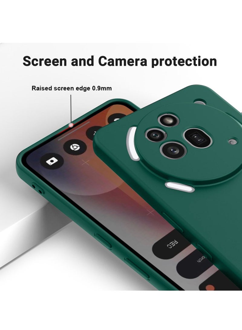Wtech Nothing Phone (3a) Pro 5G 2025 Premium Soft Liquid Silicone Case Cover (MCRPSN) - Dark Green - Image 4