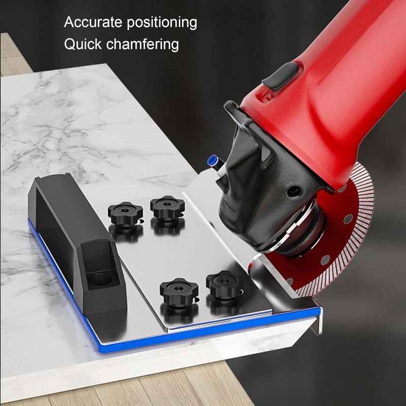 Wisoqu 45 Degree Angle Grinder Stand Clamp, Tile Chamfer Tool with 45° Cutting Angle, Adjustable Bracket for 100 Type Angle Grinder, Stainless Steel, Plastic Material - Image 5