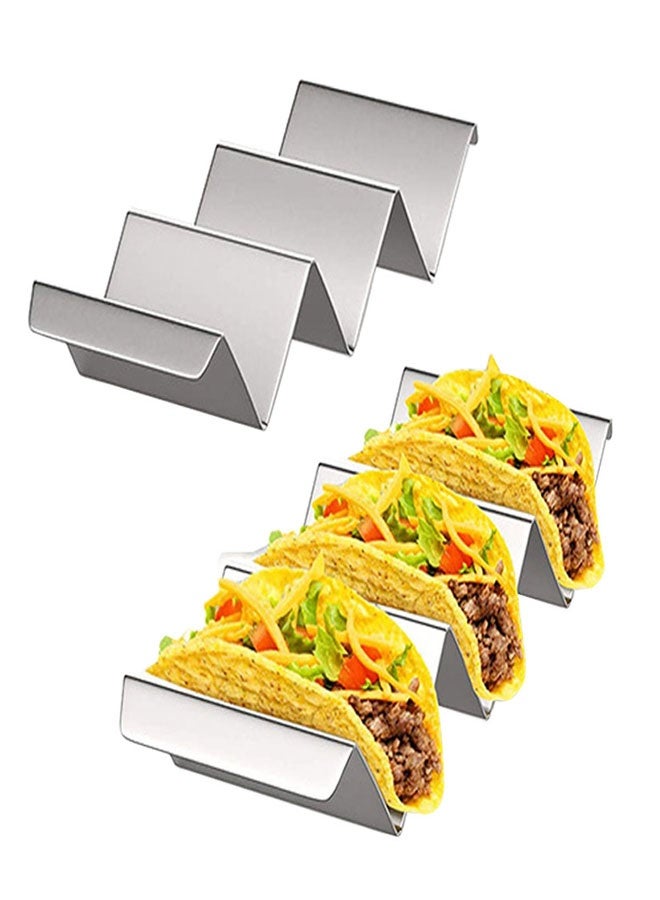 HAWAWA Taco Holders Set of 2 Taco Stand Trays, Stainless Steel Taco Holder, with Easy-Access Handle, Each Can Hold 2 To 3 Tortillas, Oven, Grill & Dishwasher Safe 22x10x5cm - Image 1