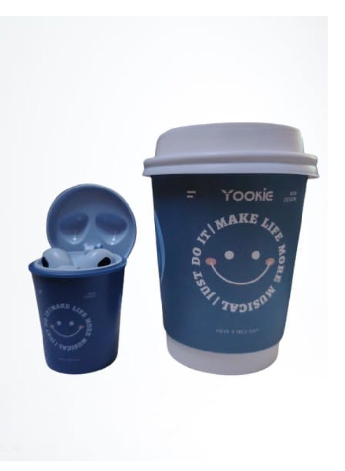 يوكي يكس052 سماعات أذن لاسلكية-تصميم فنجان قهوة لطيف ، بلوتوث 5.0 ، عمر بطارية طويل - Image 3