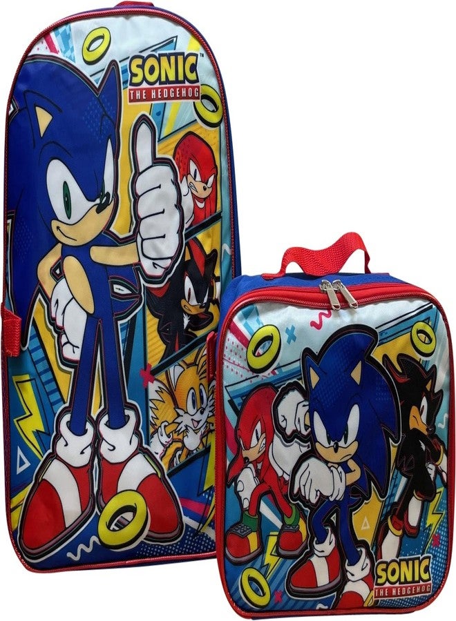روز حقيبة ظهر من Ruz Sonic The Hedgehog مقاس 16 بوصة مع صندوق غداء قابل للفصل (Sonic II) - Image 3