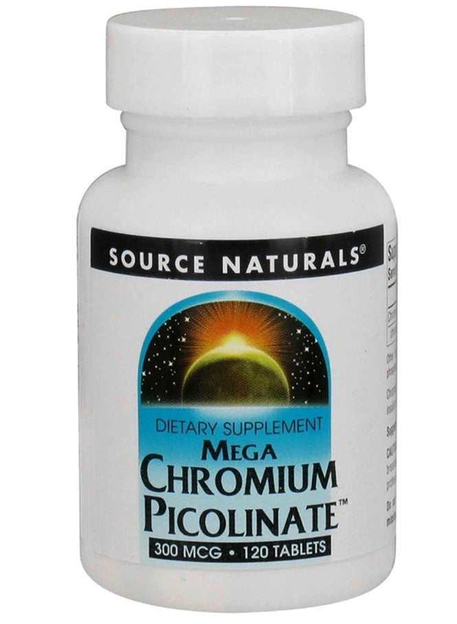 سورس ناتشورالز ميغا كروميوم بيكولينات، 300 ميكروغرام، 120 قرص