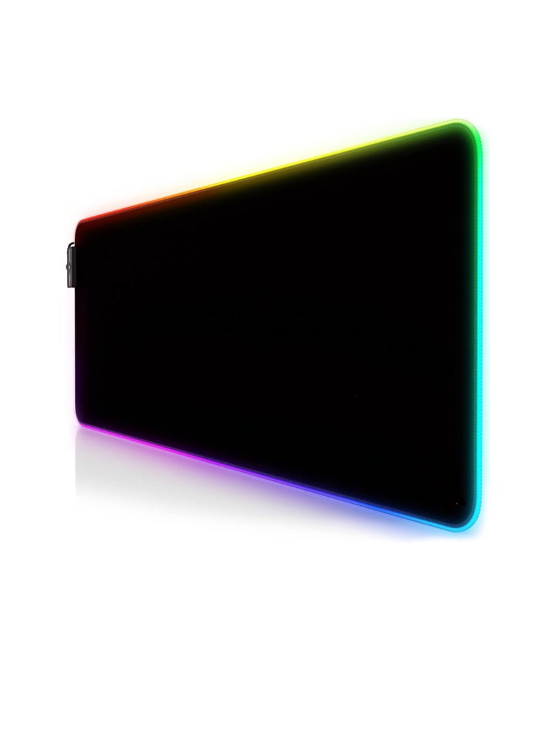 RGB Gaming Mouse Pad XXL – 11 Multicolor LED Modes, 800x300mm – Non-Slip Extended Desk Mat for PC & Mac – Black - Image 1