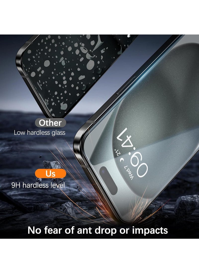 URBBKING - Pack Of 2 Prevention of Peeping Screen Protector Tempered Glass for iPhone 15 - Image 1
