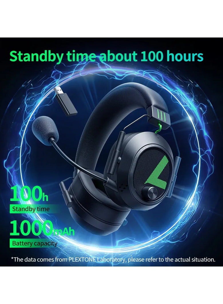 Plextone The Plextone G810 Wireless Gaming Headset with Bluetooth Noise Cancelling, Built-in Microphone and Detachable Microphone, with RGB Backlighting, a battery life of up to 16 hours of continuous gaming and 36 hours of listening to music, and a fast audio response of 0.25ms. - Image 2