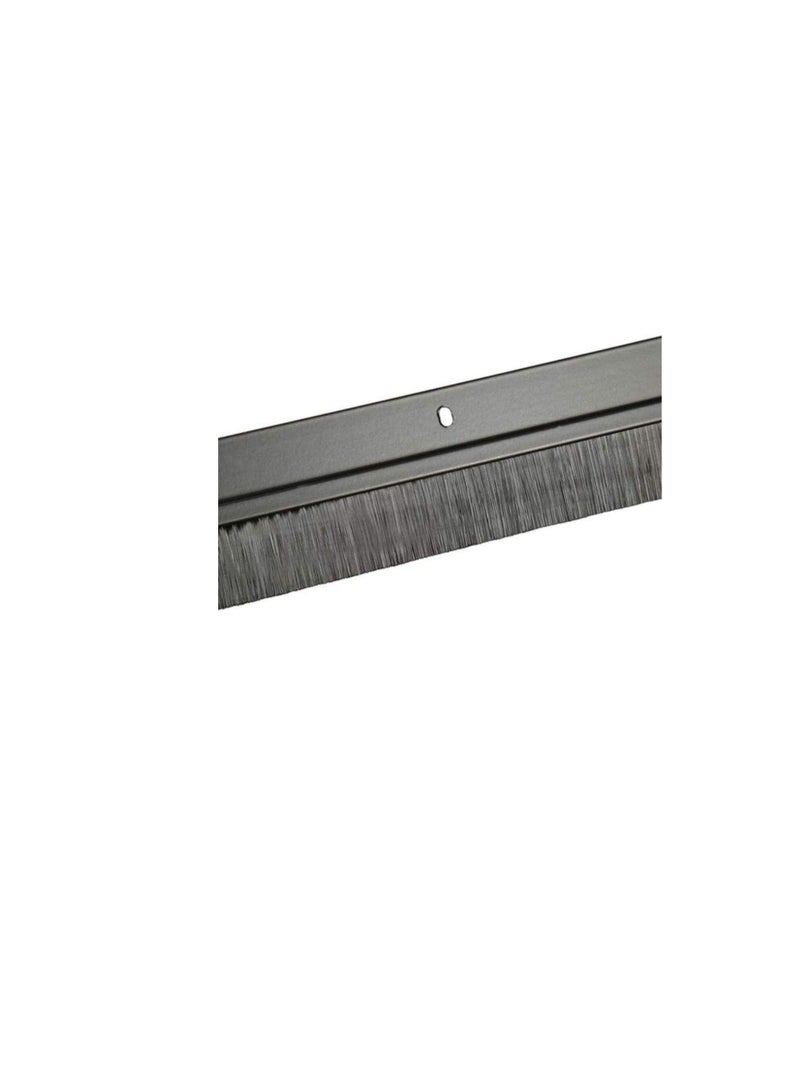 Door Bottom Brush & Rubber Seal with Screw for Exterior/Interior Doors, Insulation Door Seal Sound Proof Under Door Draft Blocker- Keeping Noise Repellent & Dust (120cm, Brush Black)  - Image 1