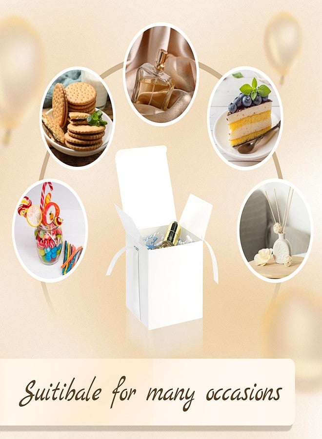 MotiMind 48 Pcs 2x2x2 Inch Wedding Gift Boxes with Ribbon Small Party Favor Boxes with Lids Mini Treat Candy Container for Gift Wrapping Ornaments Holiday Birthday Party Supplies(White) - Image 3
