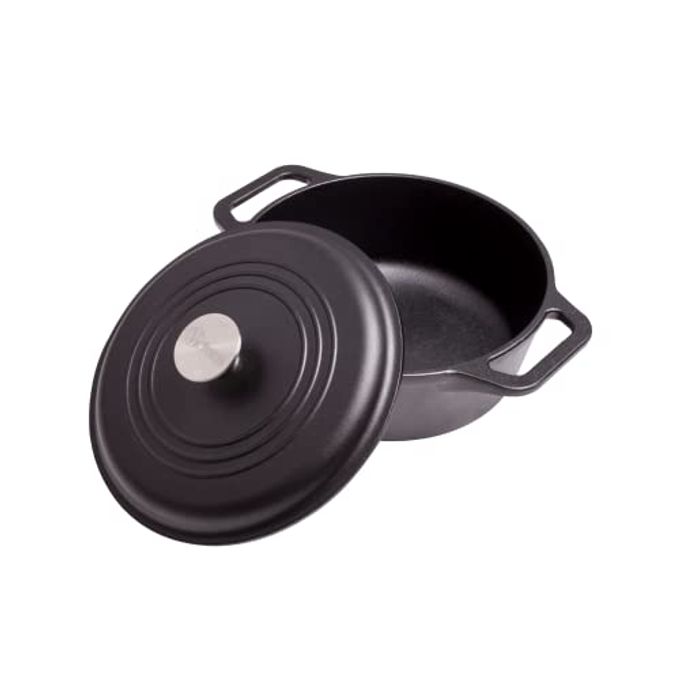 Victoria 4-Quart Cast Iron Dutch Oven with Lid and Dual Loop Handles, Seasoned with Flaxseed Oil, Made in Colombia