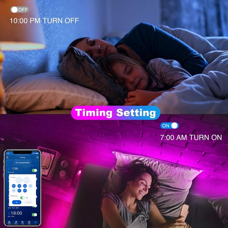 dalattin Led Lights for Bedroom 300ft, Smart Led Strip Lights with App Control Remote, RGB LED Light Strips, 24V Led Strip Lights for Room Decoration Party, Holiday Decor(3 Rolls of 100ft) - Image 4