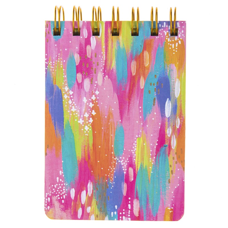 Graphique Petite Wiro Jotter Notepad Brush Strokes Design 35x 55 Notepad with 200 Lined Pages Custom Interior and Spiral Bound Top Cute Journal for Leaving Messages and Taking Notes