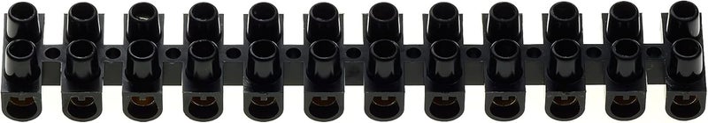 Keple 10A Terminal Block, 12 Way Electrical Terminals, Black Polyethylene Electrical Connector Strips, Chocolate Terminal Blocks For Cable Connection - Image 3