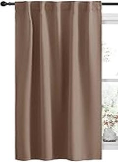Cartela Curtains Cartela thermal insulated blackout room darkening tape curtains for living room/bedroom (1 panel) (cafe, 132w x 160h cm) 