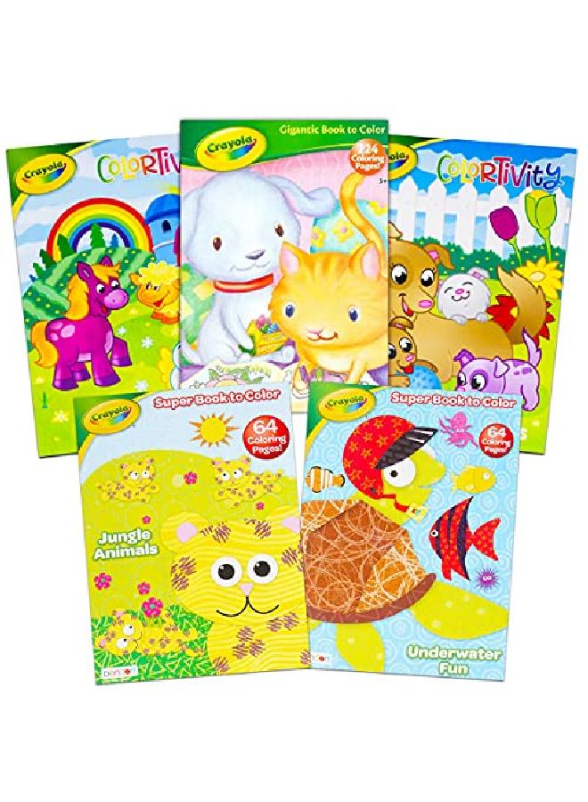 Crayola Coloring Books For Kids Toddlers Learning Set Bundle 13 Pc Animal Coloring Activity Books With Learning Crayons Jumbo And Stickers ( School Supplies) - Image 3