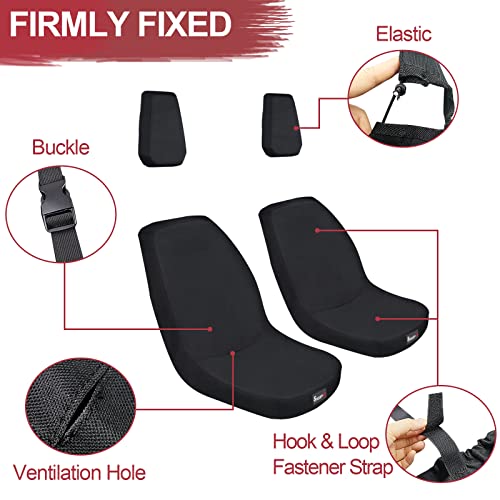 StarknightMT UTV Rhino Seat Covers Water-Resistant Seat Covers Compatible with Rhino 700 660 450 2004-2021 1680D Fabric Black - Image 3