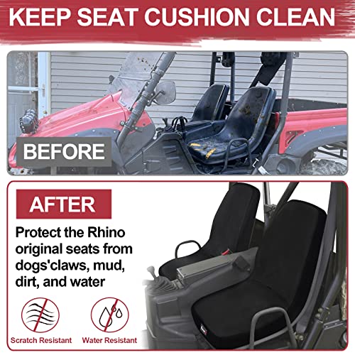 StarknightMT UTV Rhino Seat Covers Water-Resistant Seat Covers Compatible with Rhino 700 660 450 2004-2021 1680D Fabric Black - Image 5