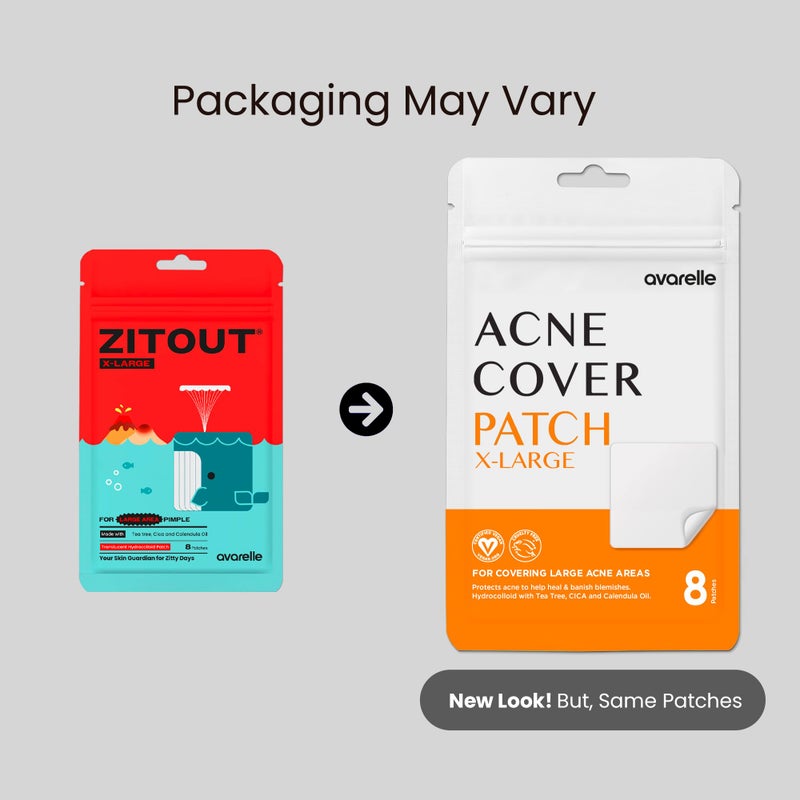 AVARELLE Acne Patches XL, Acne Cover Patch Large | Pimple Patches for Face Cheek & Nose (8 Count) | Large Hydrocolloid Acne Treatment with Tea Tree, Calendula, & Cica - Image 5