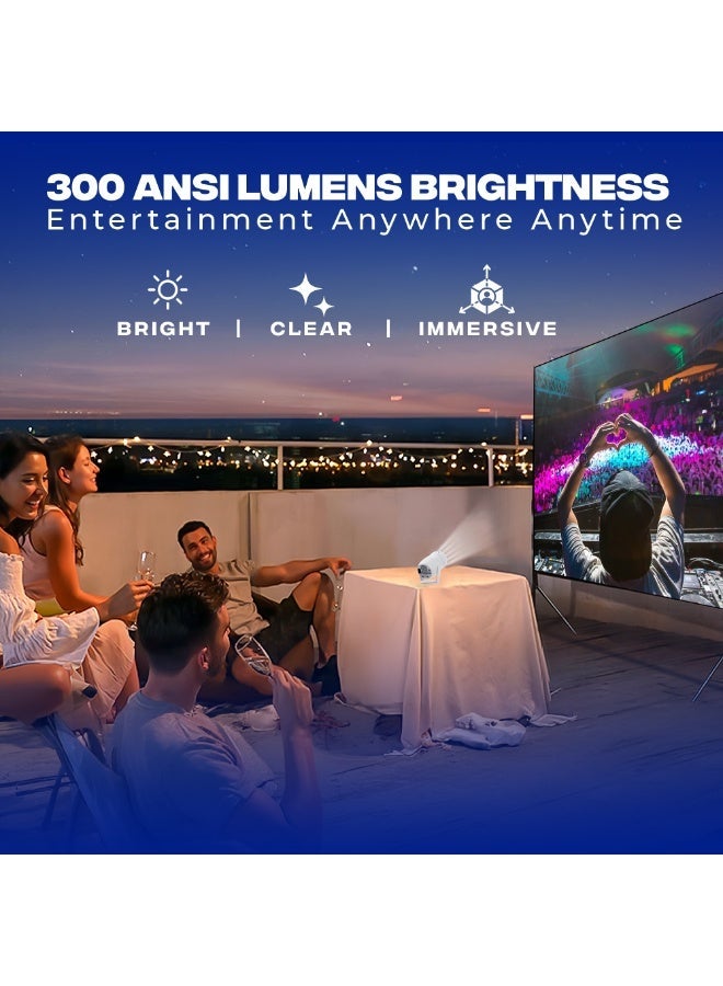 DEEVOLT HY400 Ultra HD 4K Smart Projector | 300 ANSI Lumens with Android 13 | 200" Screen for Garden Cinema & Gaming | Premium Portable Projector for UAE Homes - Image 3