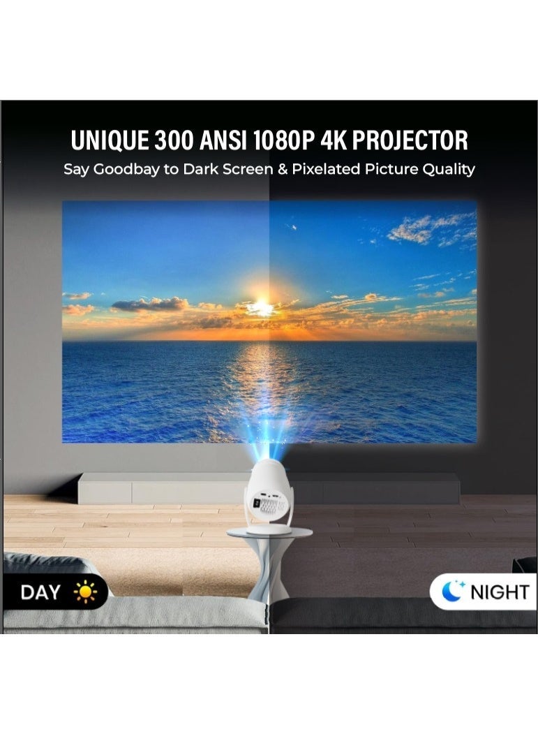 DEEVOLT HY400 Ultra HD 4K Smart Projector | 300 ANSI Lumens with Android 13 | 200" Screen for Garden Cinema & Gaming | Premium Portable Projector for UAE Homes - Image 5