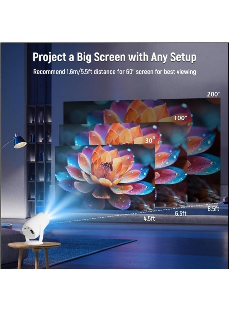 DEEVOLT HY400 Ultra HD 4K Smart Projector | 300 ANSI Lumens with Android 13 | 200" Screen for Garden Cinema & Gaming | Premium Portable Projector for UAE Homes - Image 2