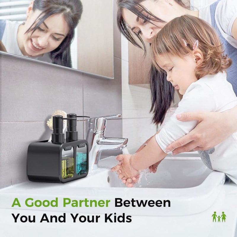 MeRaYo Plastic Handwash Dispenser Soap Dispenser For Kitchen Hand Wash Dispenser Pump Dish Wash Dispenser Liquid Soap Dispenser For Kitchen Sink Dishwash Liquid Dispenser, (Black Color ), 26 Ounces - Image 4