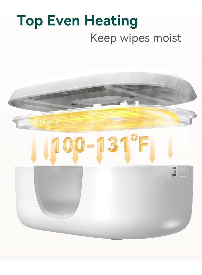 BABELIO Baby Wipe Warmer, 2-in-1 Wipe Warmer with 4-Level Temperature Adjustment and Night Light Function - Image 2